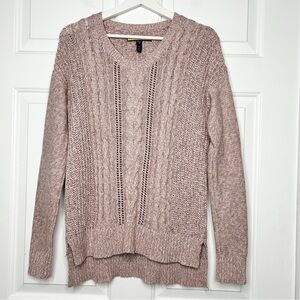 Prince & Fox Cable Knit‎ Lavender Sweater Size L